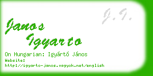 janos igyarto business card